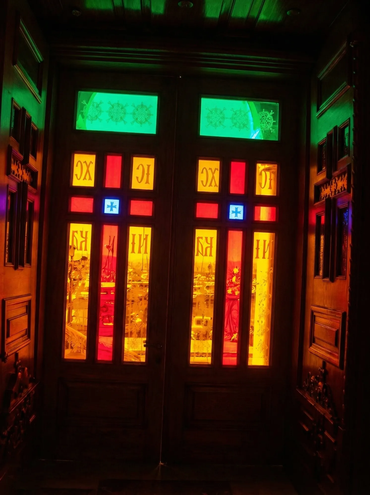 Entrée en vitrail